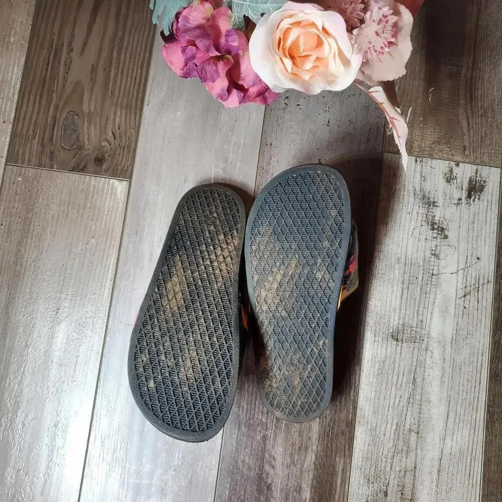 Old Navy Sunset Orange Pink Yellow Slides Size 3-4 Youth Kids